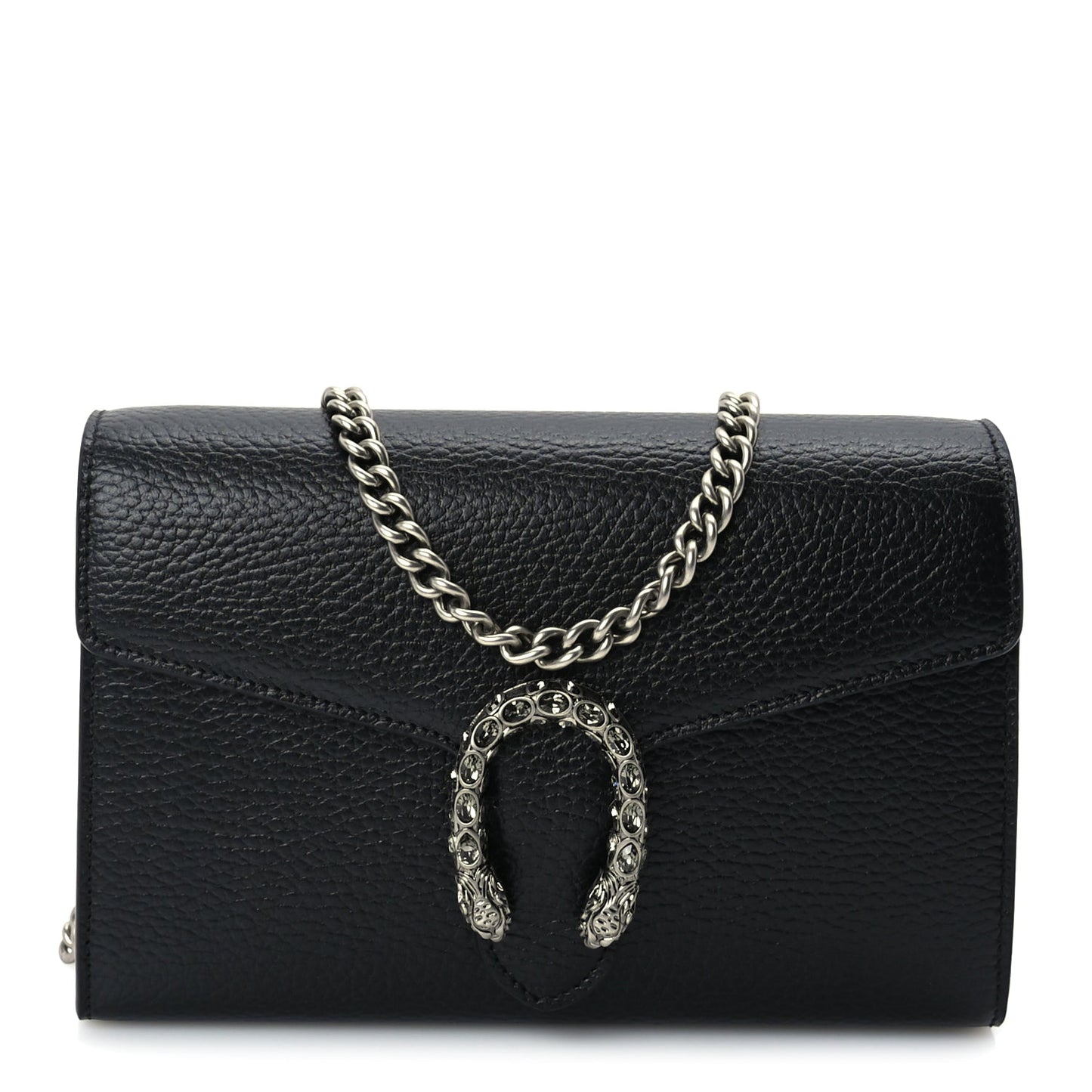 Gucci Calfskin Mini Dionysus Chain Wallet Black