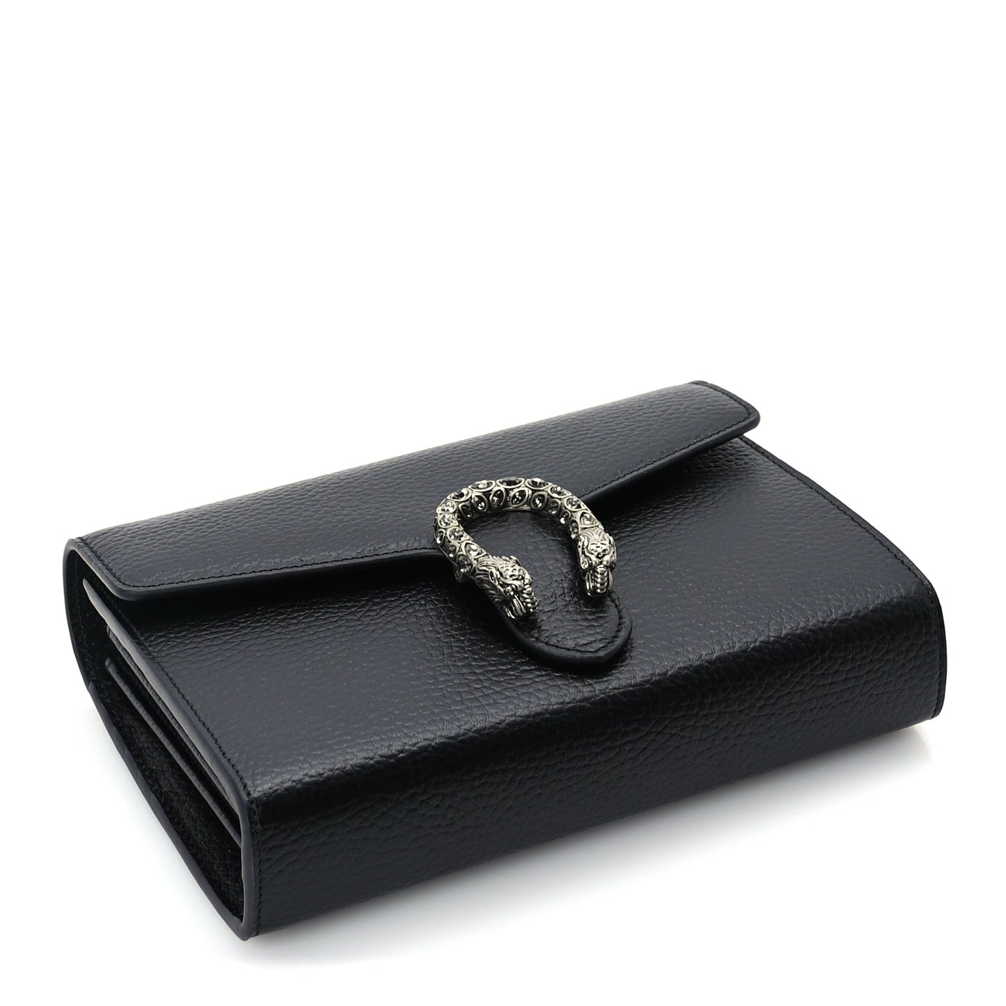 Gucci Calfskin Mini Dionysus Chain Wallet Black