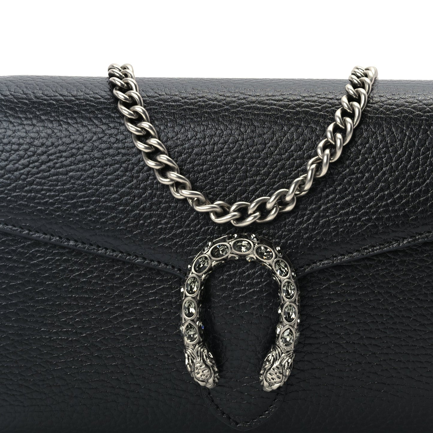 Gucci Calfskin Mini Dionysus Chain Wallet Black