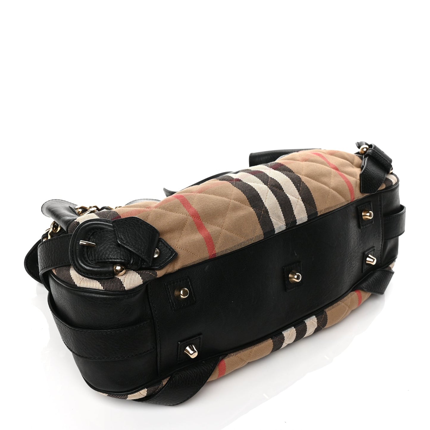 Burberry Grainy Calfskin House Check Margaret Bag Black