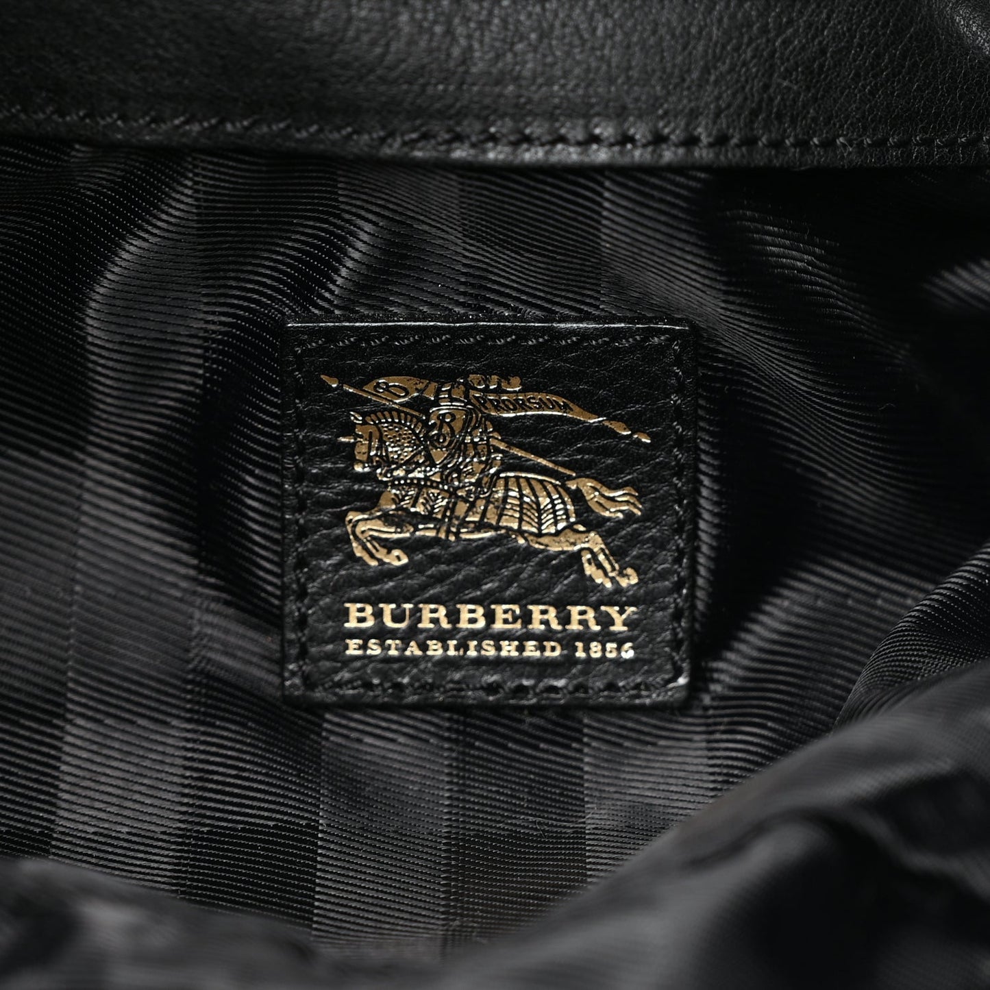 Burberry Grainy Calfskin House Check Margaret Bag Black