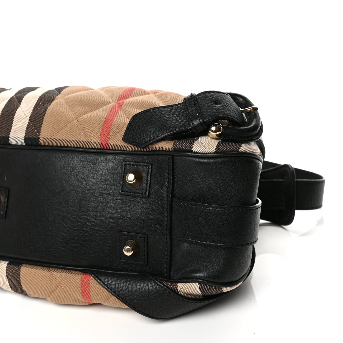 Burberry Grainy Calfskin House Check Margaret Bag Black