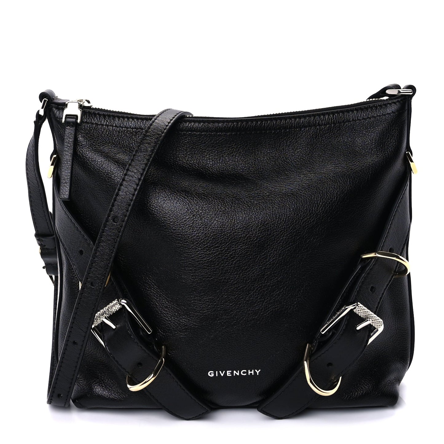 Givenchy Crinkled Calfskin Small Voyou Bag Black