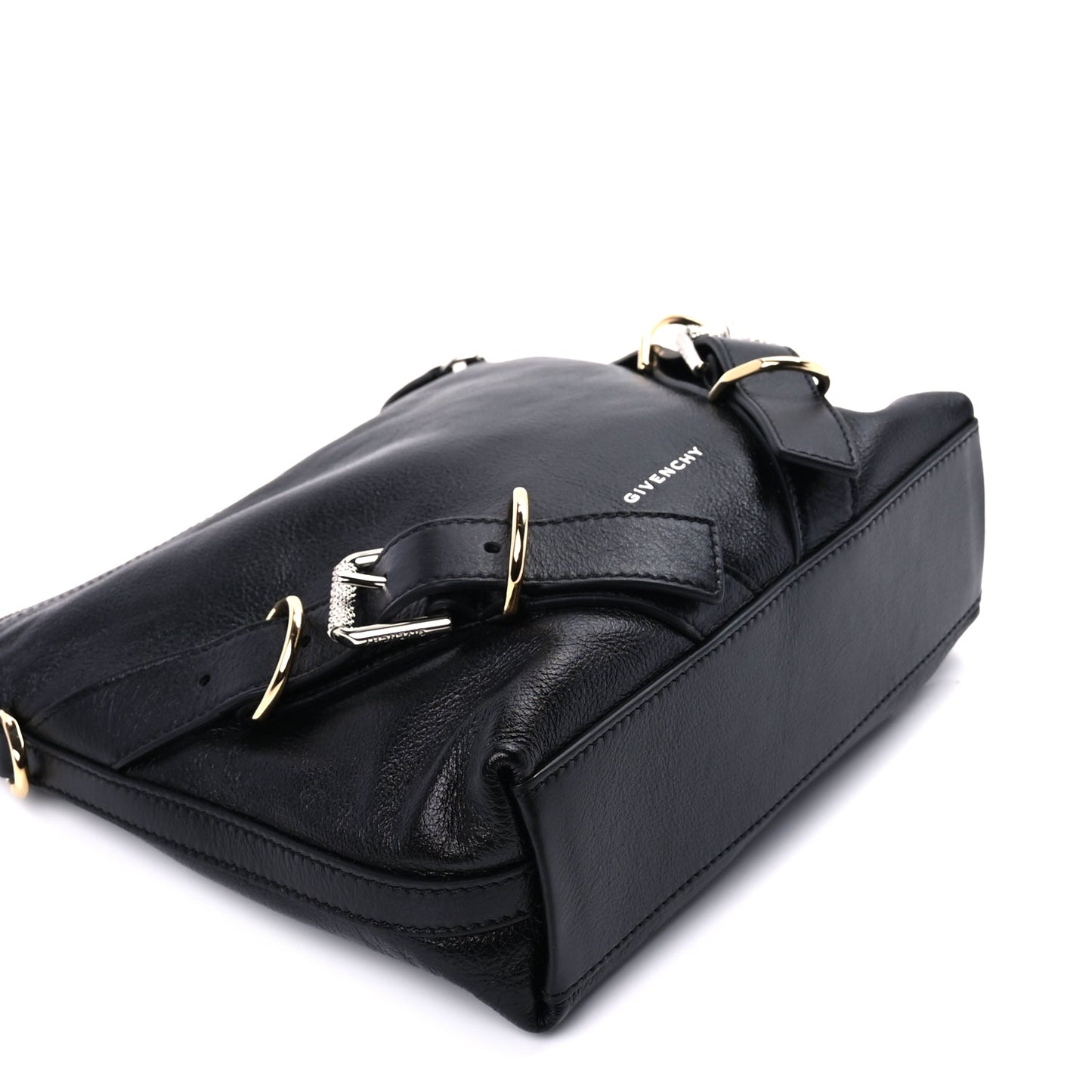 Givenchy Crinkled Calfskin Small Voyou Bag Black
