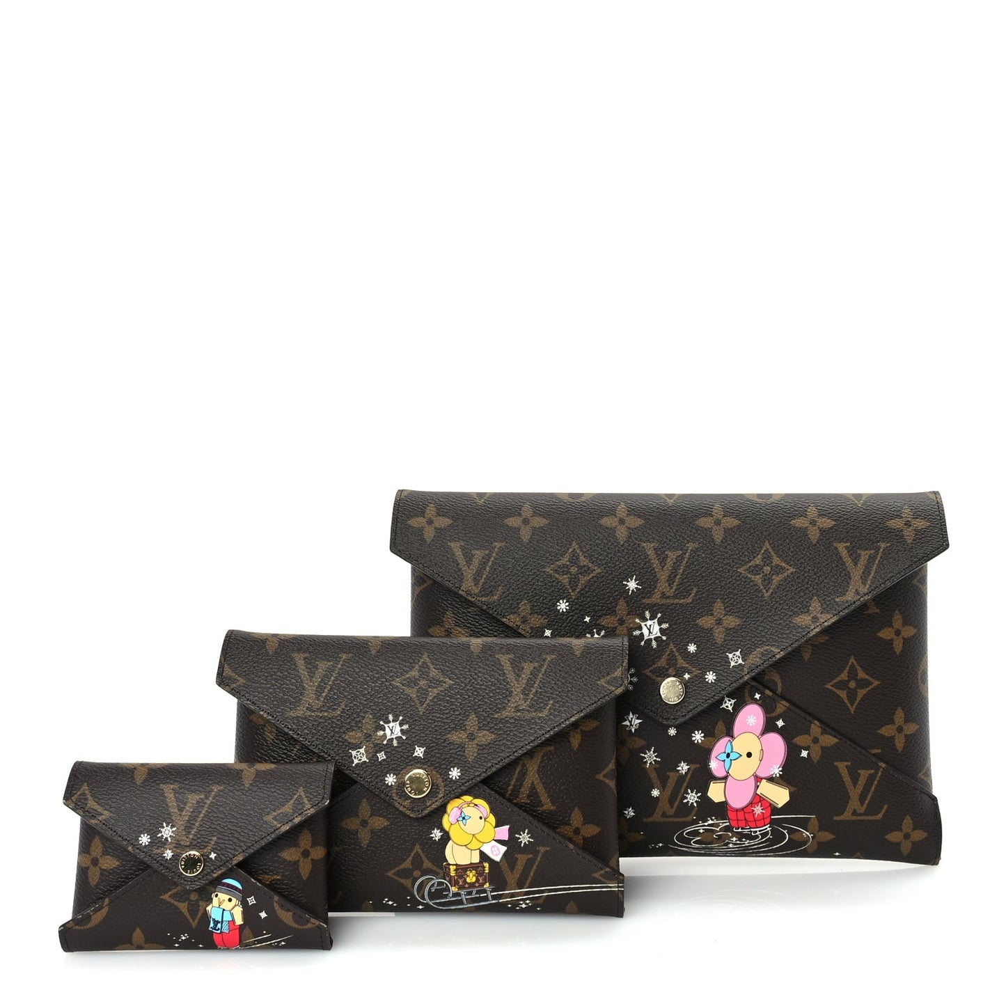 Louis Vuitton Monogram 2023 Christmas Animation Kirigami Pochette Set Multicolour