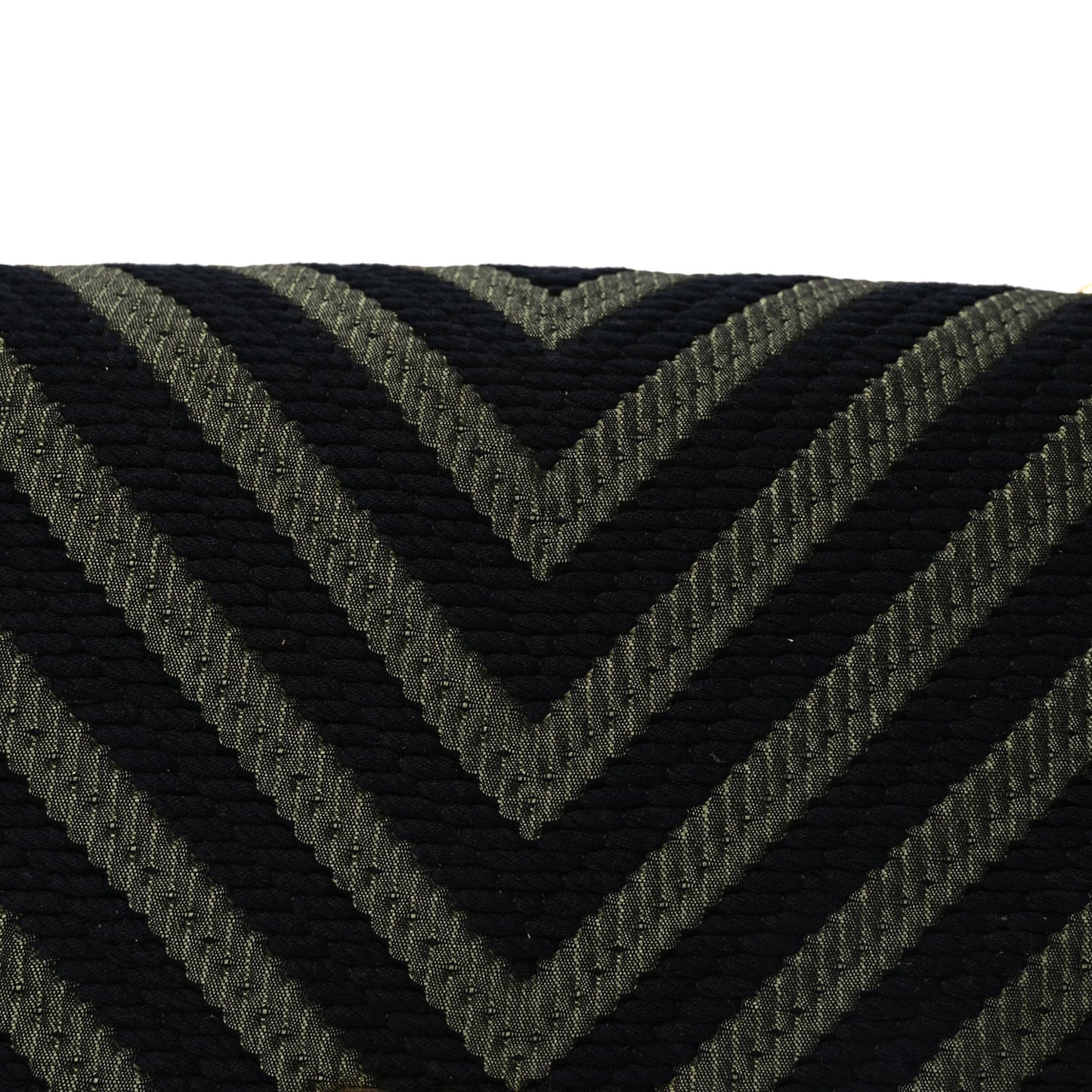 Chanel Fabric Chevron Braided Medium Boy Flap Black Dark Green