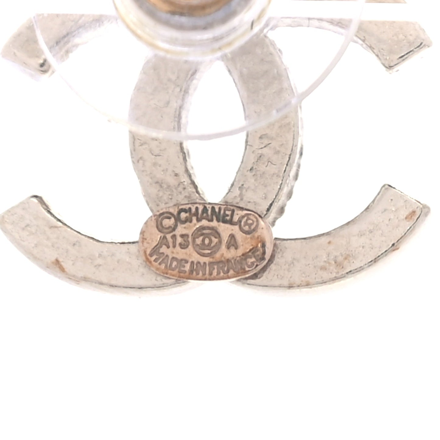 Chanel Metal Crystal CC Earrings Gold
