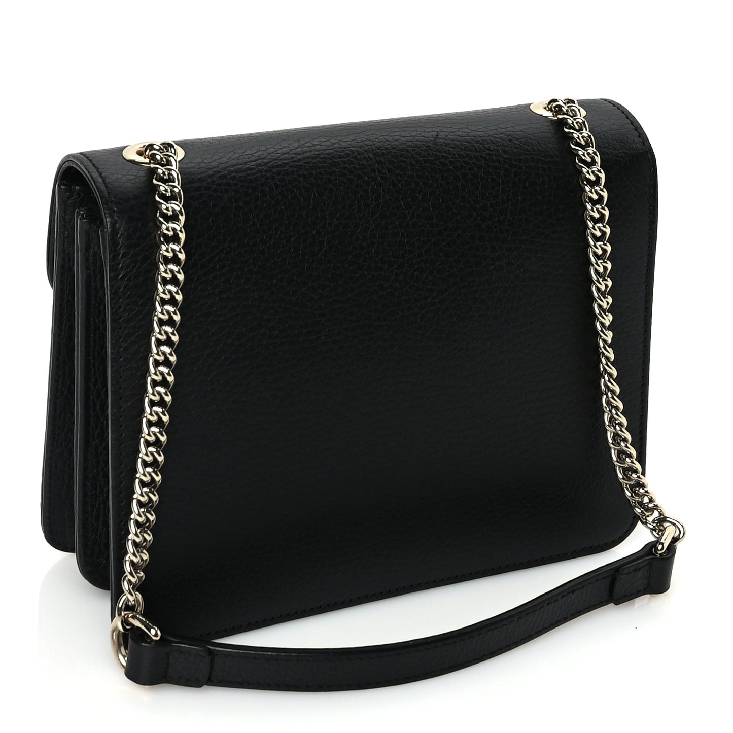 Gucci Dollar Calfskin Small Interlocking G Shoulder Bag Black