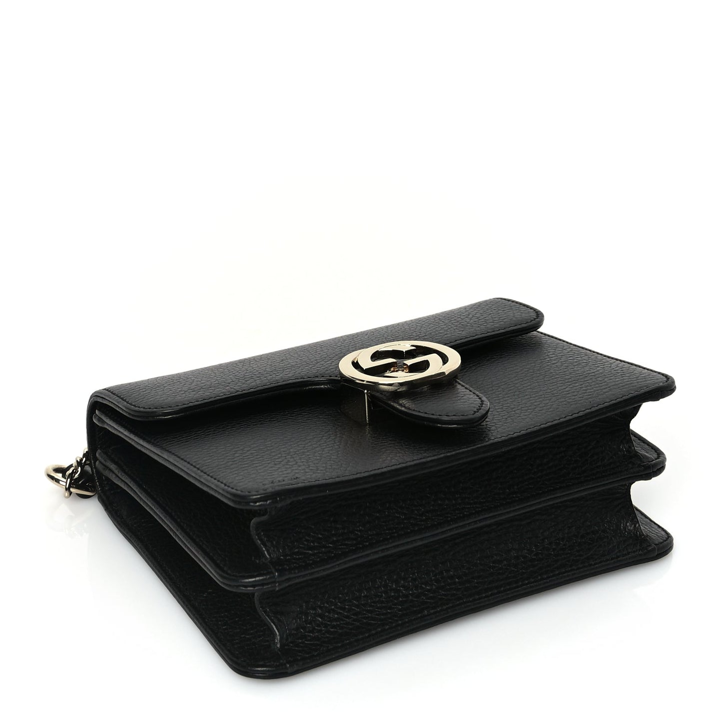 Gucci Dollar Calfskin Small Interlocking G Shoulder Bag Black