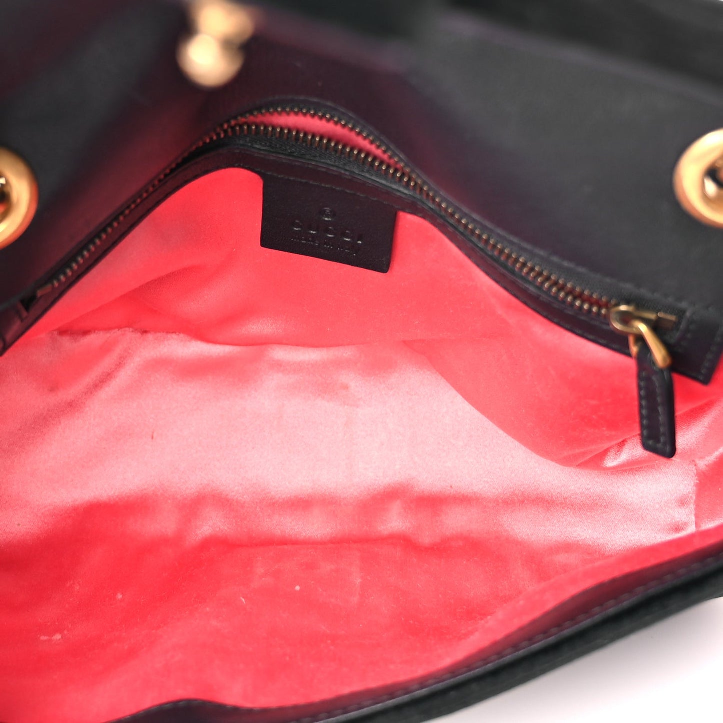Gucci Velvet Matelasse Small GG Marmont Shoulder Bag Black