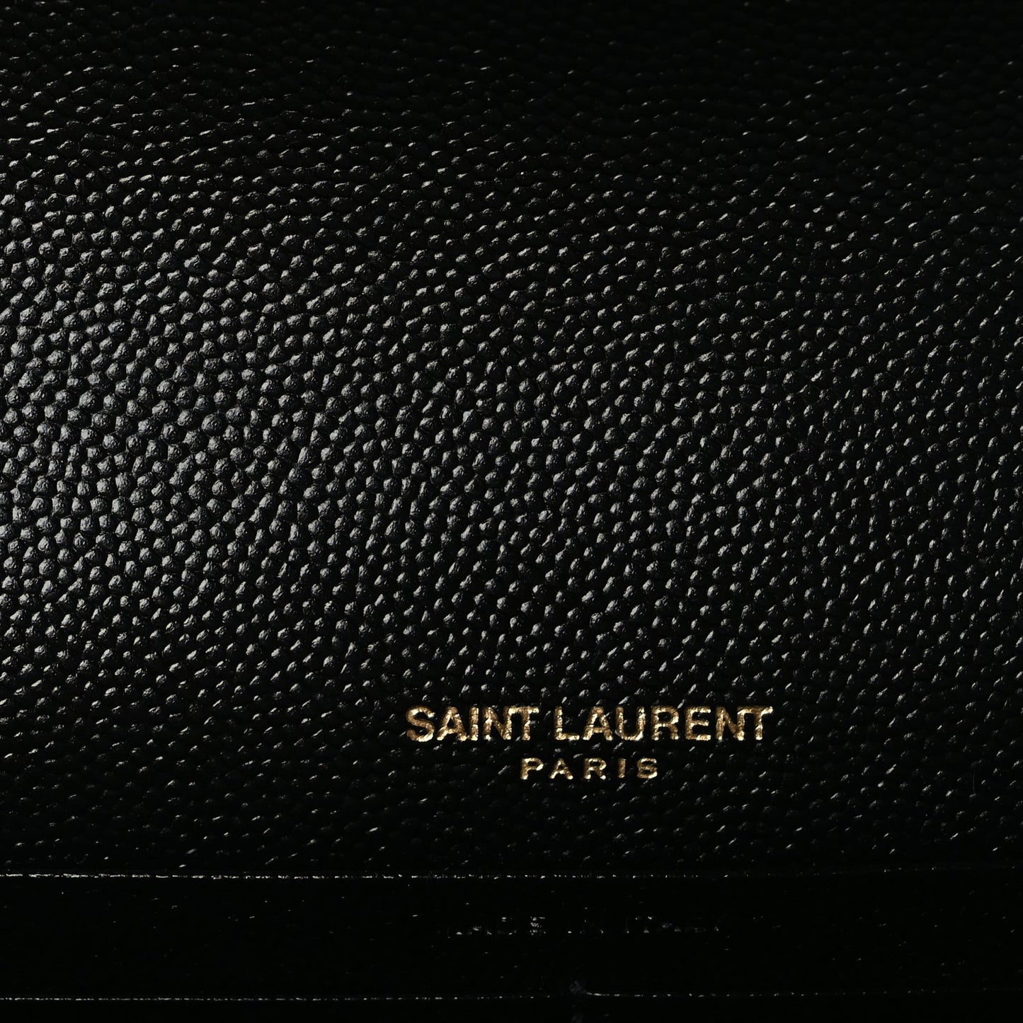 Saint Laurent Grain De Poudre Matelasse Chevron Monogram Envelope Chain Wallet  Black