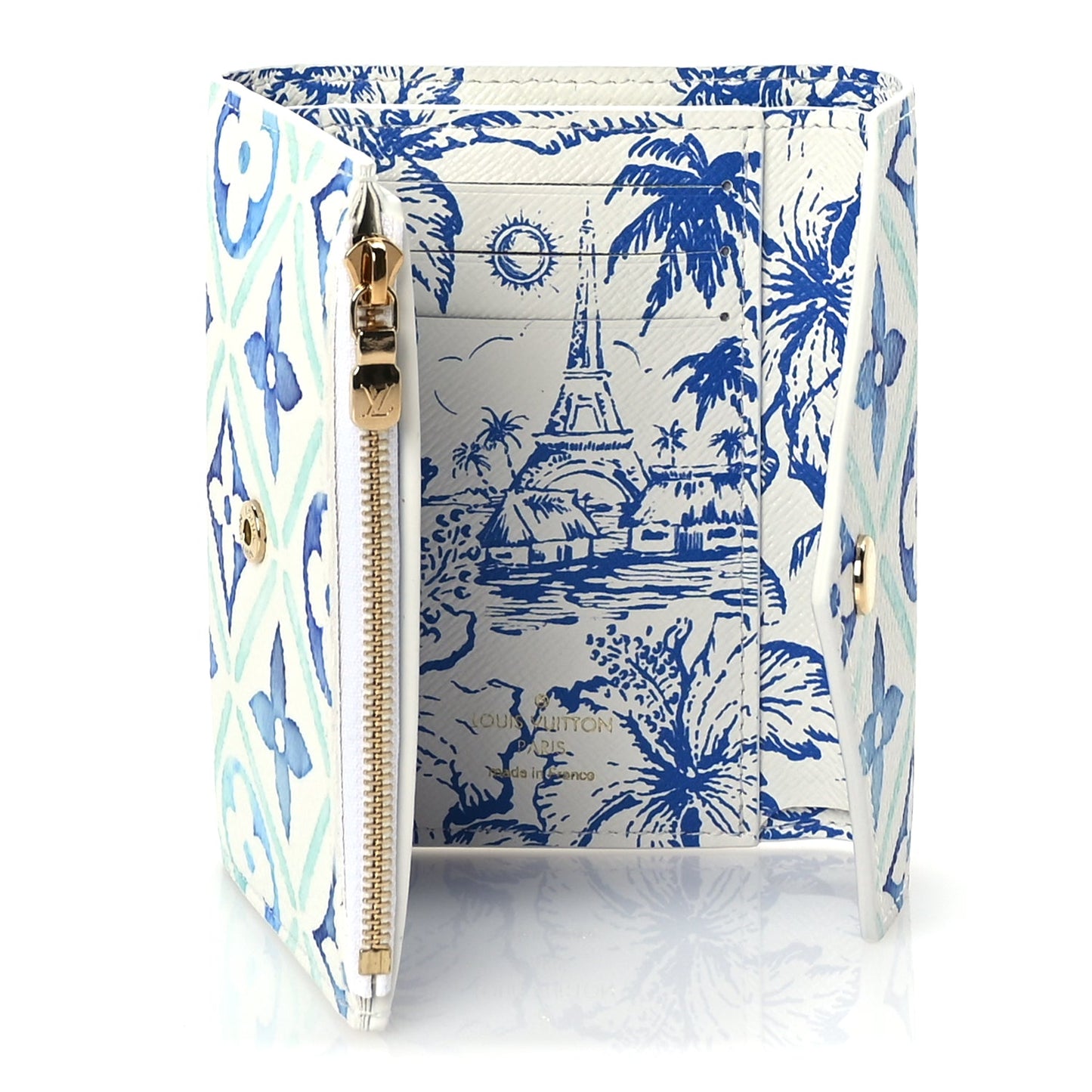 Louis Vuitton Monogram Tiles By The Pool Victorine Wallet Lagoon Blue