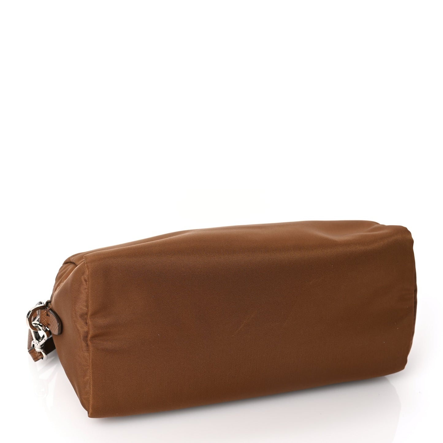 Prada Re-Nylon Vela Saffiano Wristlet Brandy