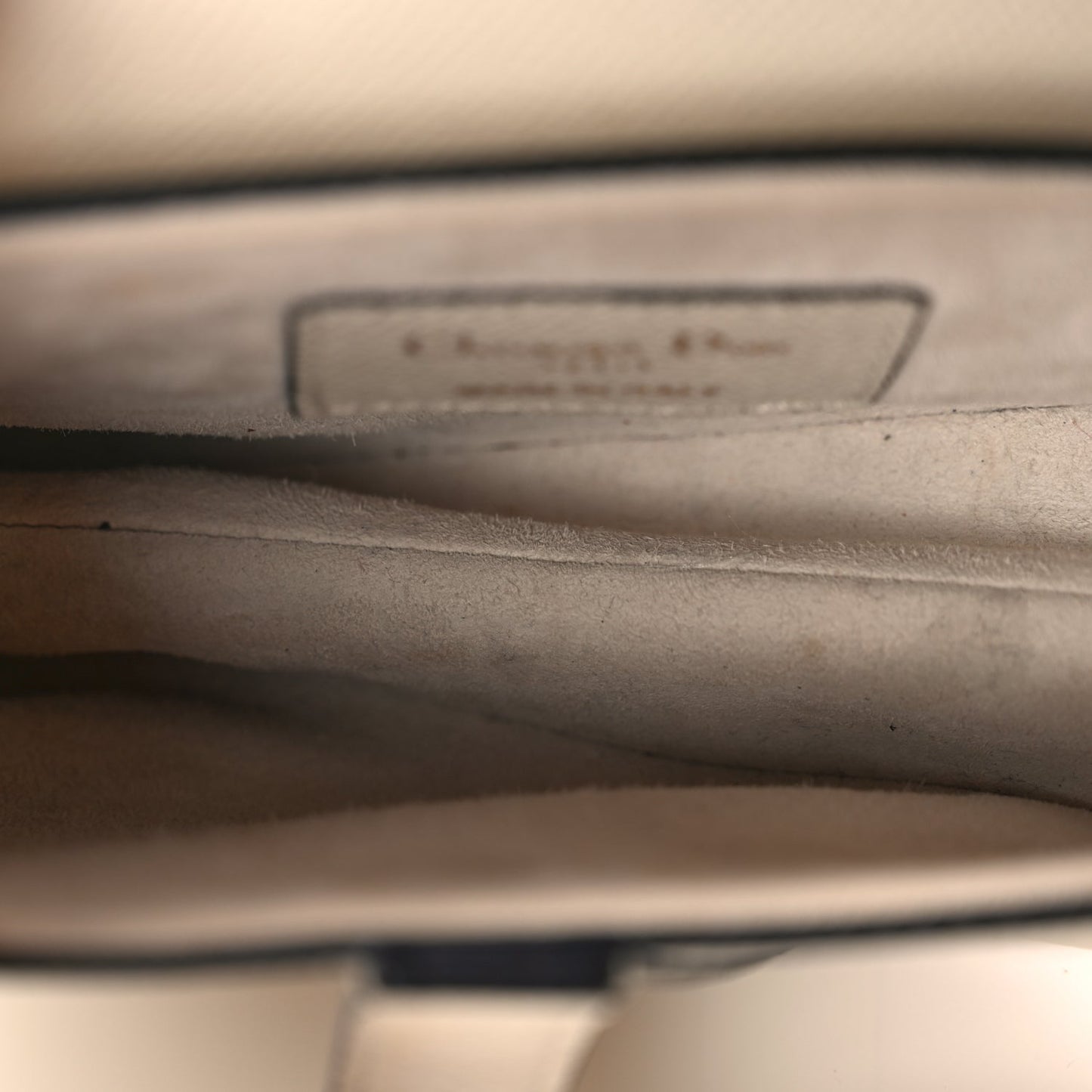 Christian Dior Grained Calfskin Mini Saddle Bag With Strap White