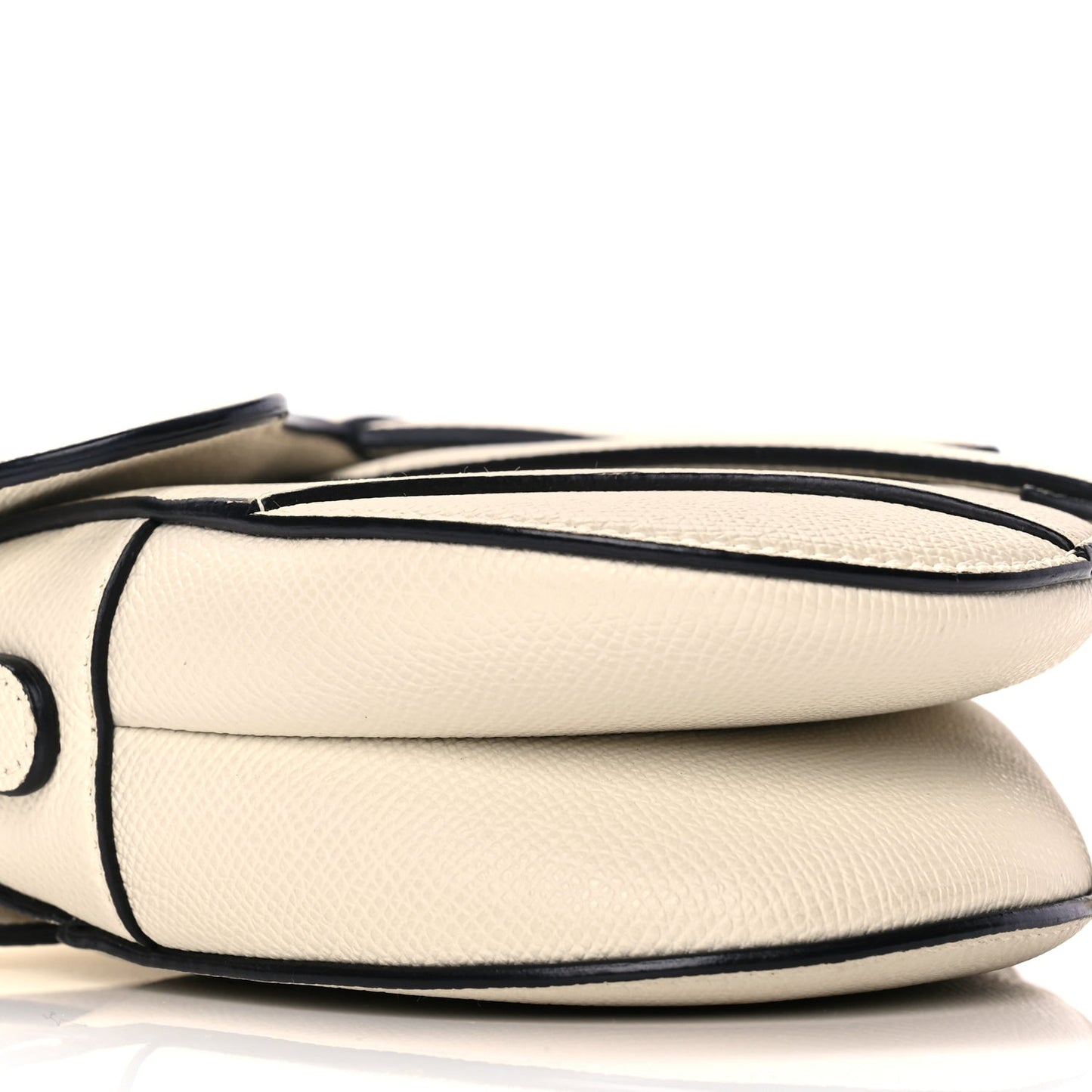 Christian Dior Grained Calfskin Mini Saddle Bag With Strap White