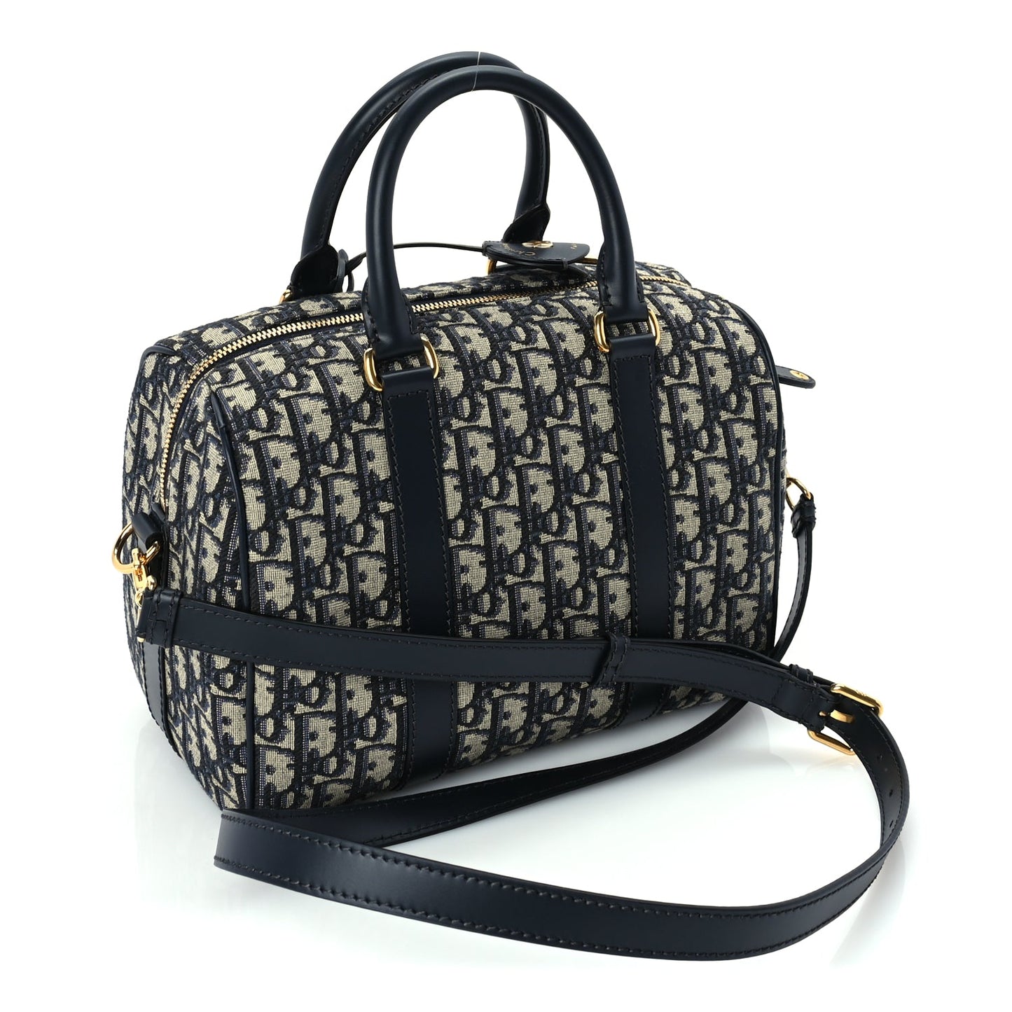 Christian Dior Oblique Calfskin Groove 25 Bag Blue