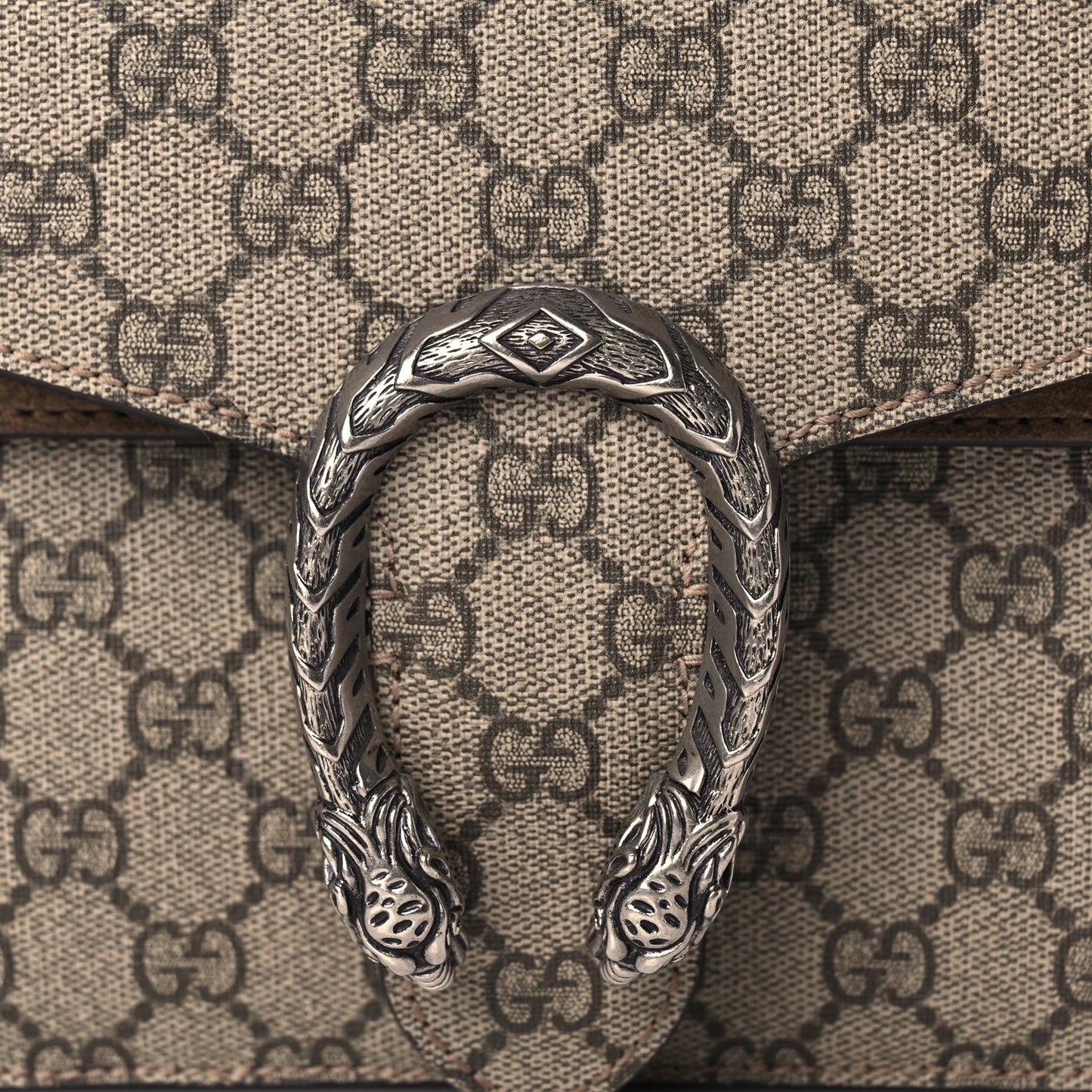 Gucci GG Supreme Monogram Small Dionysus Shoulder Bag Taupe