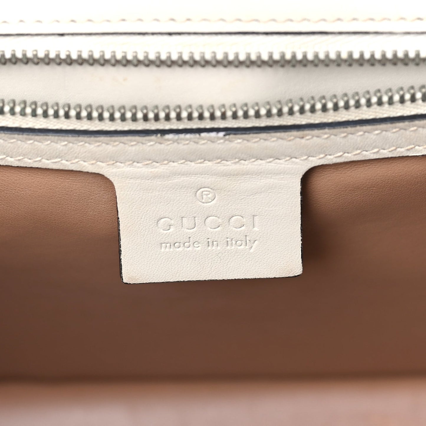 Gucci Calfskin Snakeskin Small Lilith Top Handle Bag White