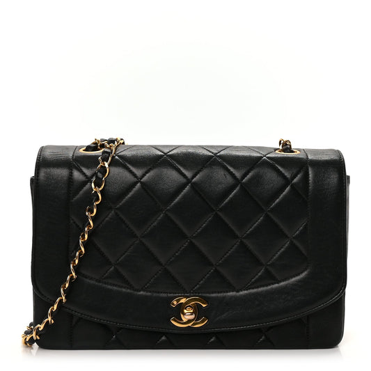 Chanel Lambskin Quilted Medium Single Flap Black