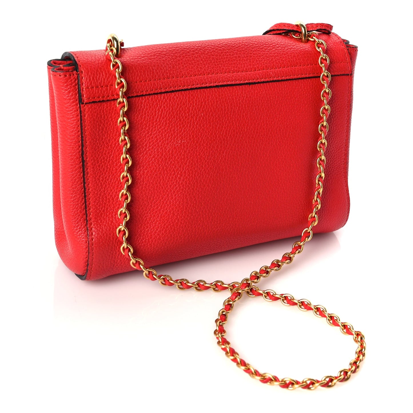 Mulberry Small Classic Grain Calfskin Small Lily Flap Fiery Red