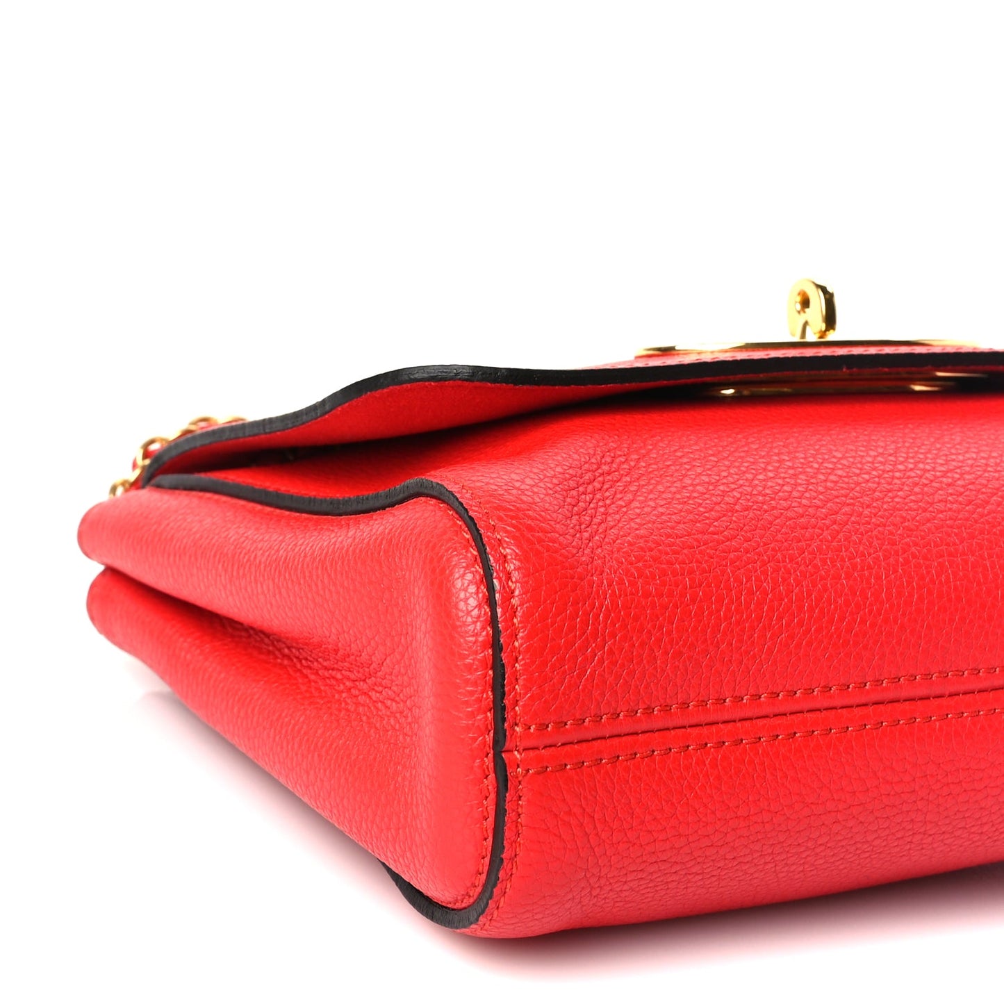 Mulberry Small Classic Grain Calfskin Small Lily Flap Fiery Red