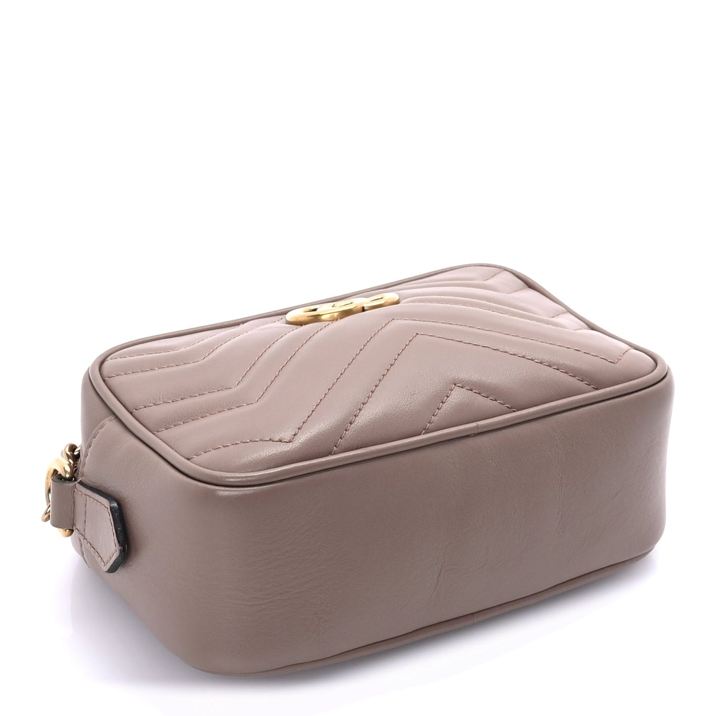 Gucci Calfskin Matelasse Mini GG Marmont Chain Shoulder Bag  Porcelain Rose