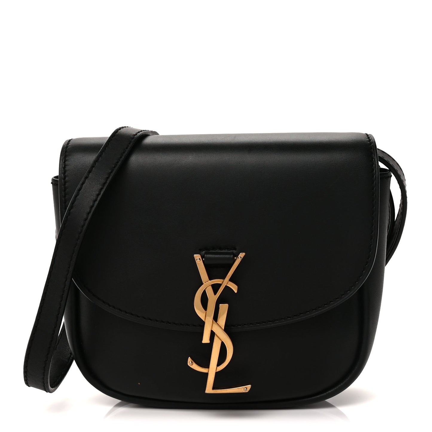 Saint Laurent Smooth Calfskin Classic Monogram Small Kaia Satchel Black