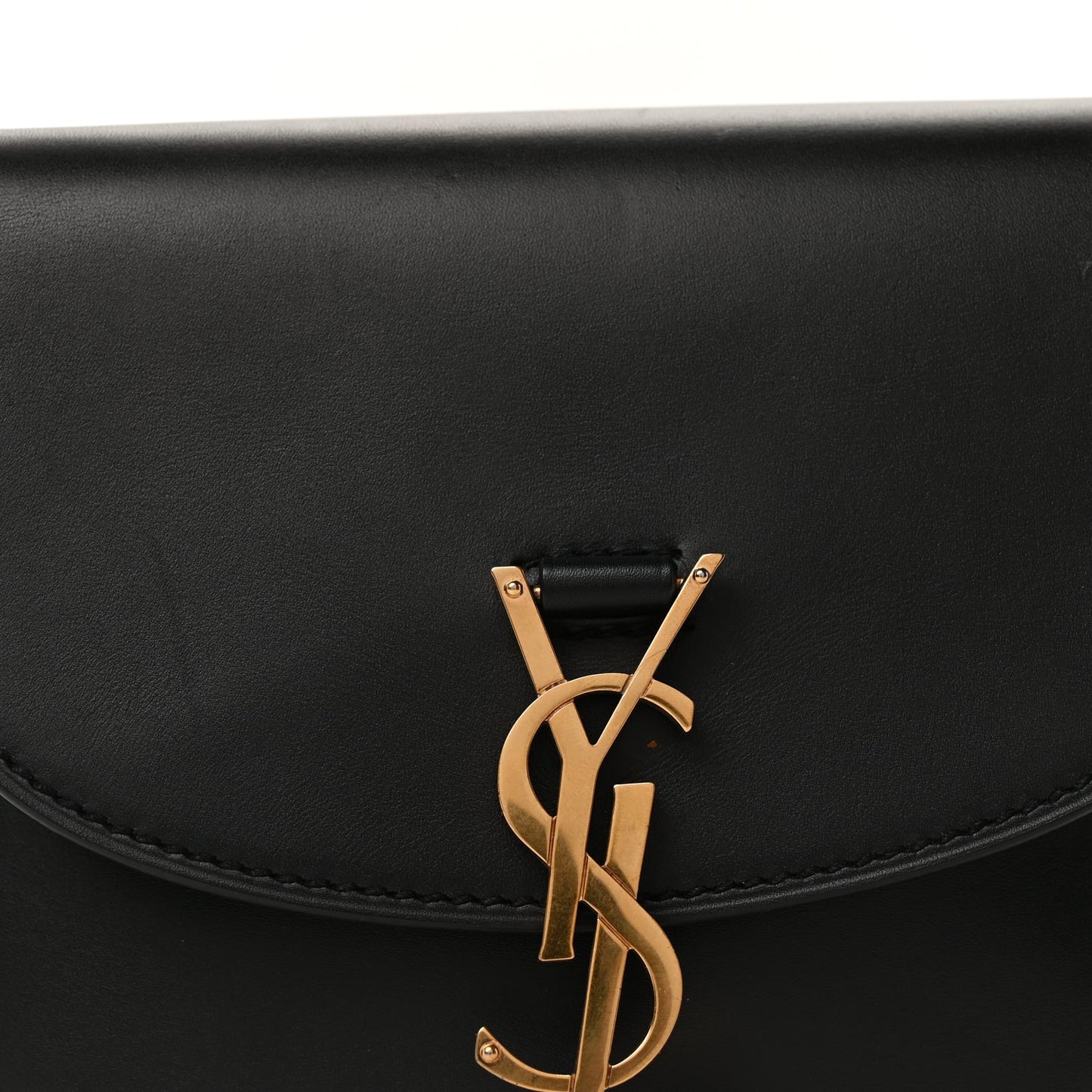 Saint Laurent Smooth Calfskin Classic Monogram Small Kaia Satchel Black