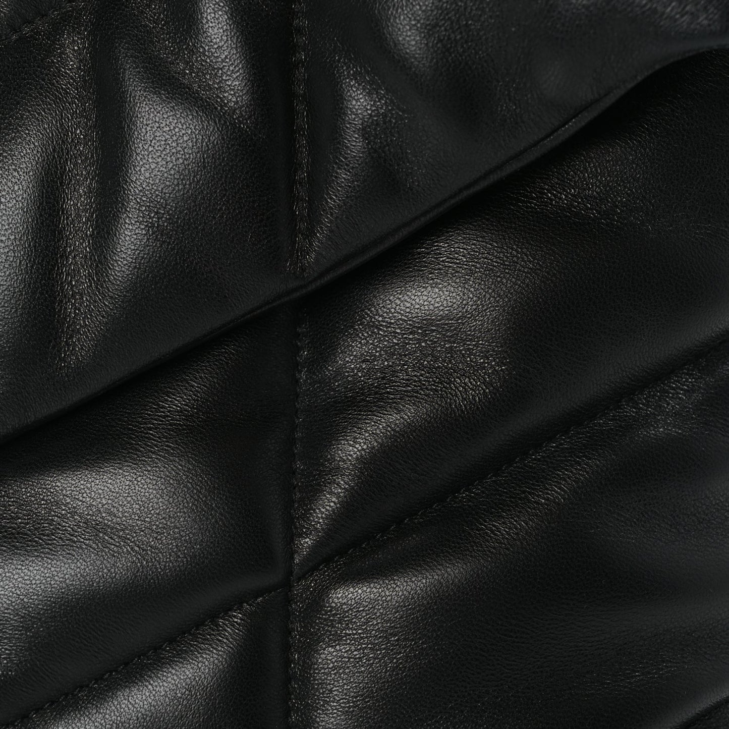 Saint Laurent Lambskin Quilted Medium Loulou Puffer Monogram Chain Satchel Black