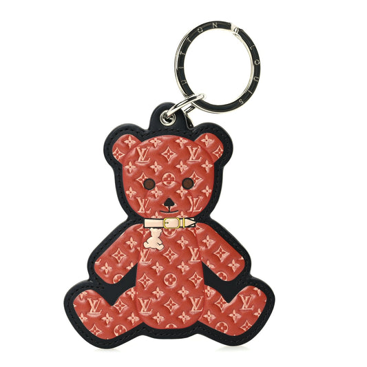 Louis Vuitton Monogram Teddy Bear Bag Charm Key Holder  Brown