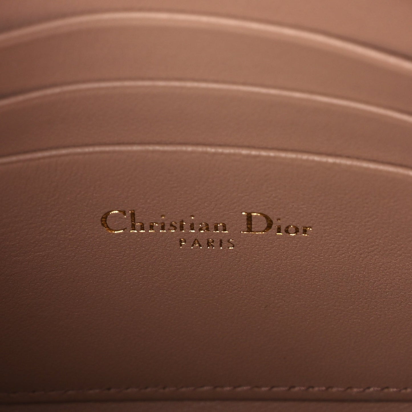 Christian Dior Calfskin Cannage Caro Zipped Pouch With Chain  Fard