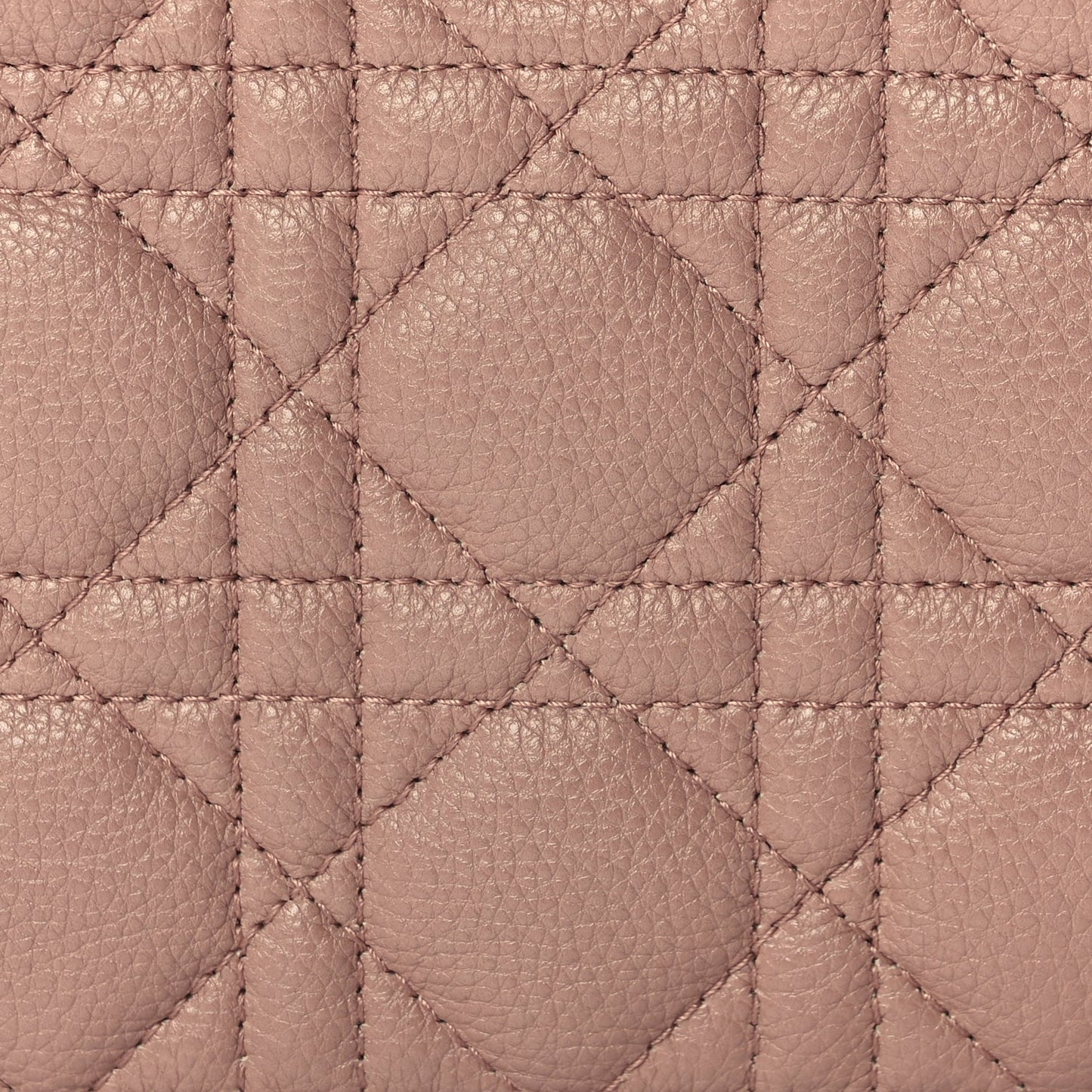 Christian Dior Calfskin Cannage Caro Zipped Pouch With Chain  Fard