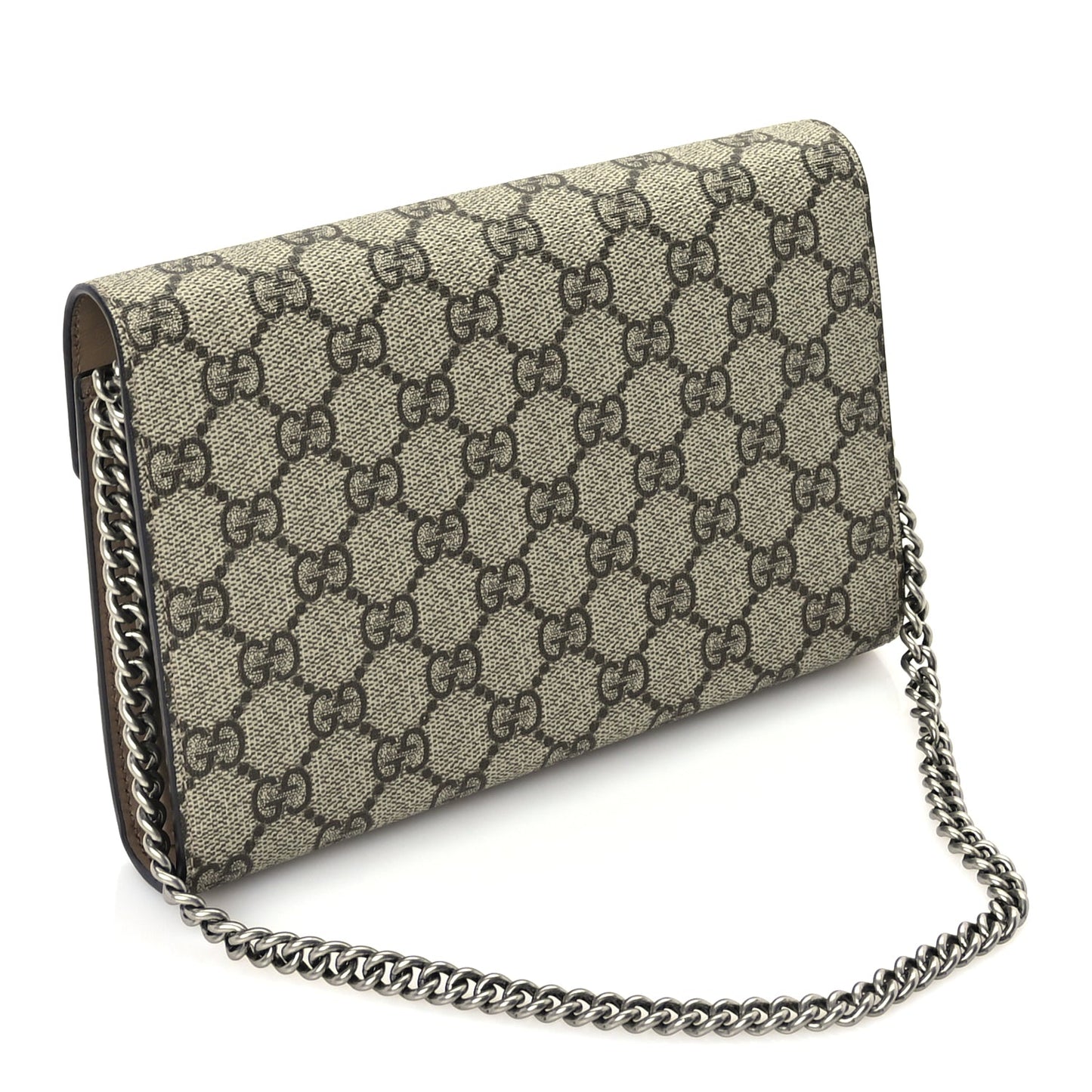 Gucci GG Supreme Monogram Mini Dionysus Chain Wallet Beige Taupe