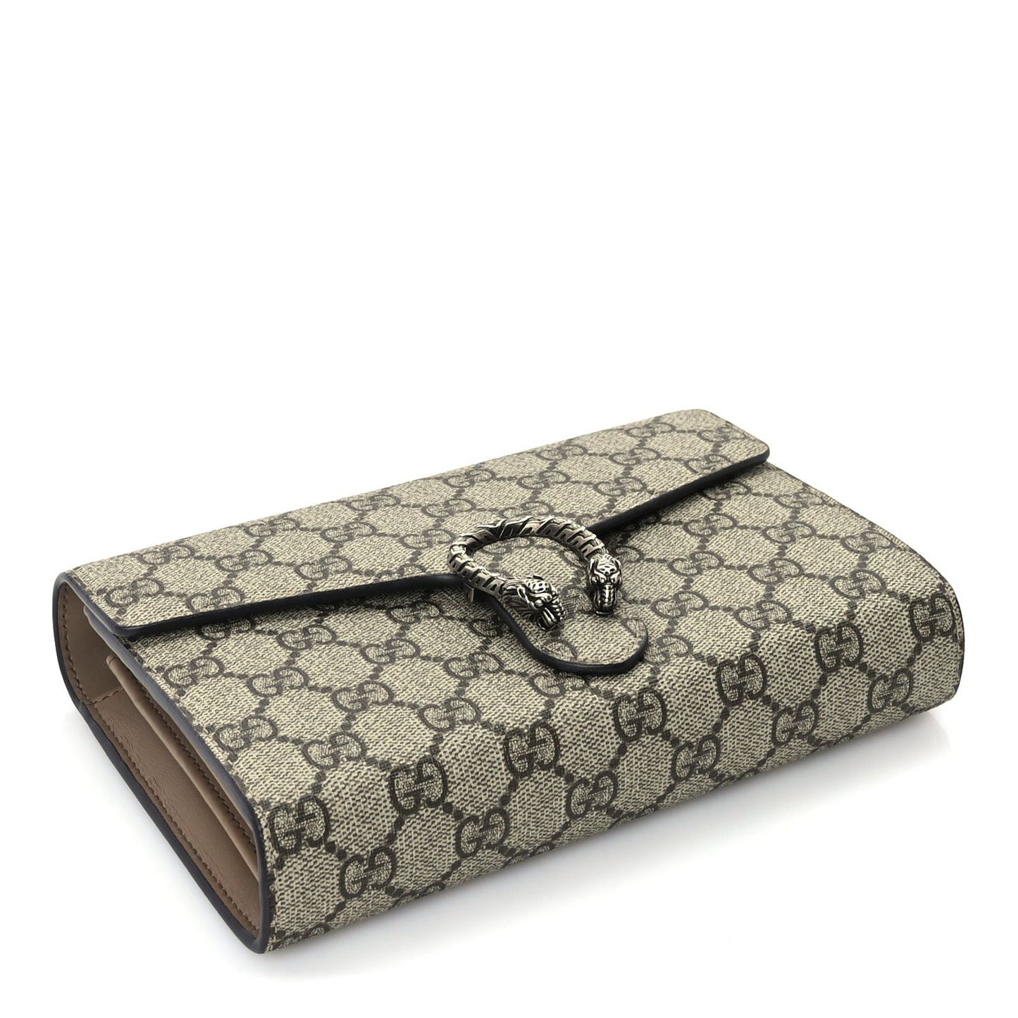 Gucci GG Supreme Monogram Mini Dionysus Chain Wallet Beige Taupe