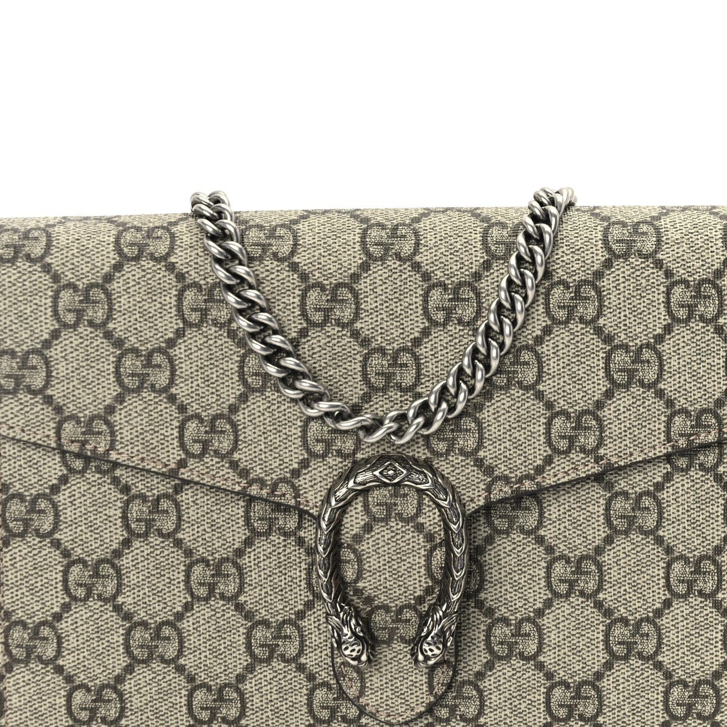 Gucci GG Supreme Monogram Mini Dionysus Chain Wallet Beige Taupe