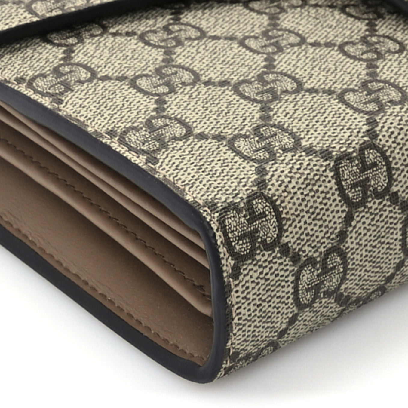 Gucci GG Supreme Monogram Mini Dionysus Chain Wallet Beige Taupe