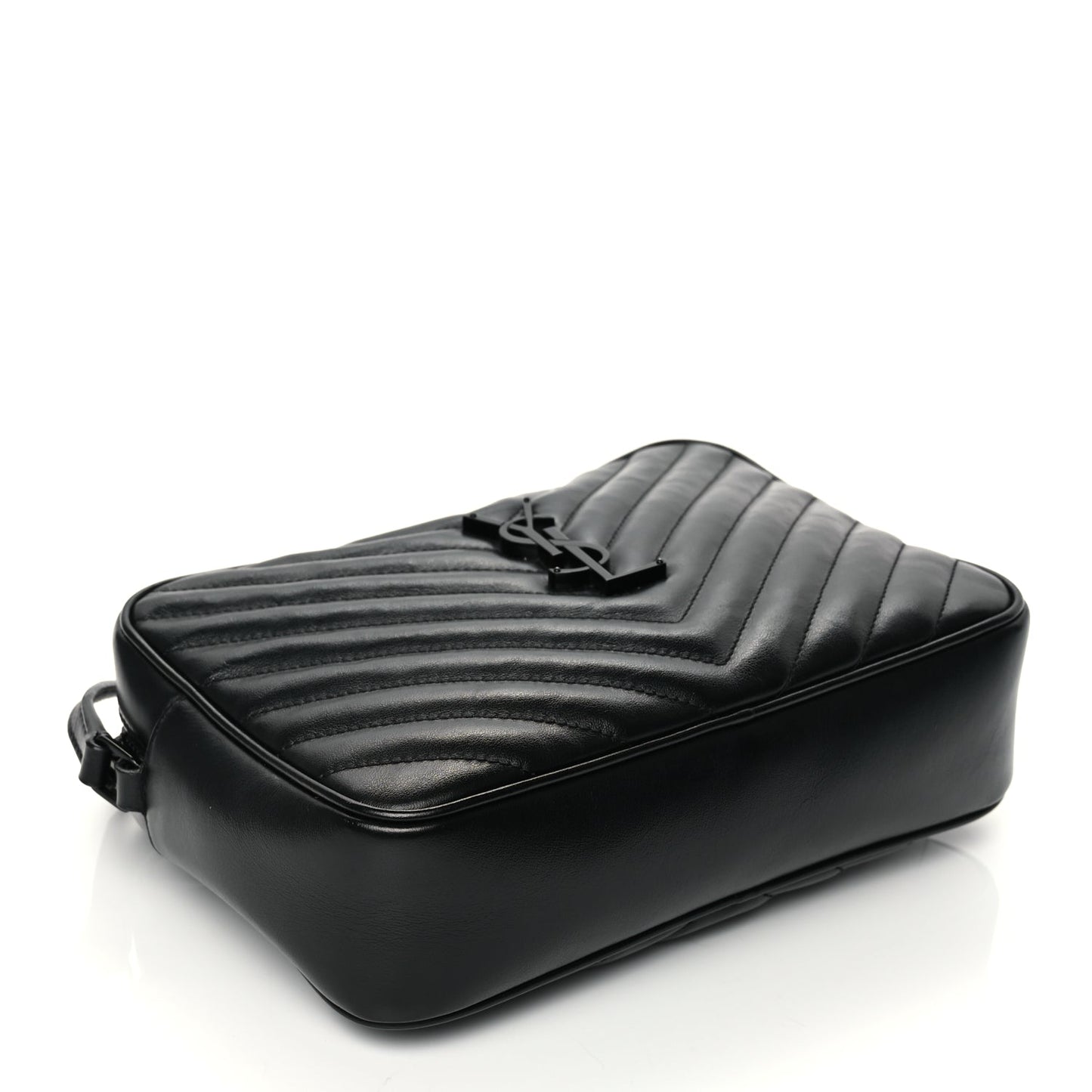 Saint Laurent Calfskin Matelasse Monogram Monochrome Lou Camera Bag Black