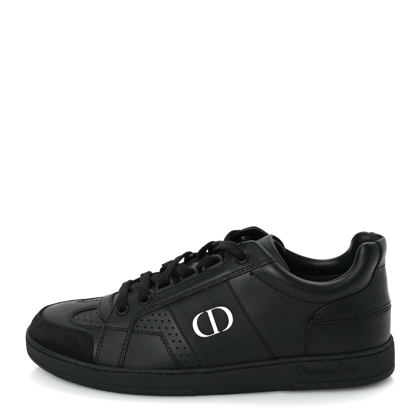 Christian Dior Calfskin Suede Logo Sneakers 36.5 Black