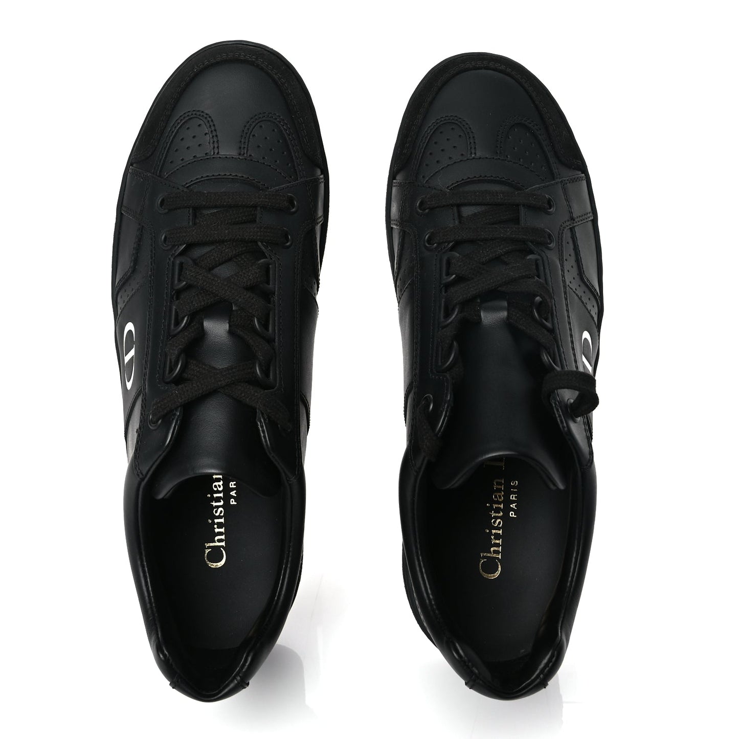 Christian Dior Calfskin Suede Logo Sneakers 36.5 Black