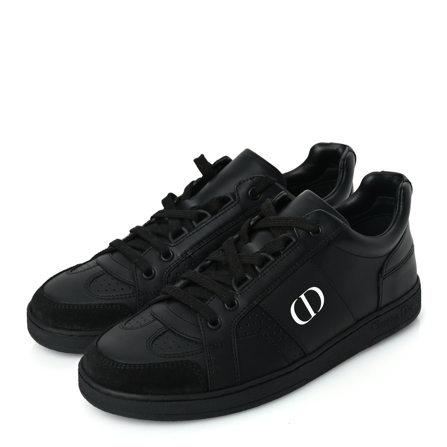 Christian Dior Calfskin Suede Logo Sneakers 36.5 Black