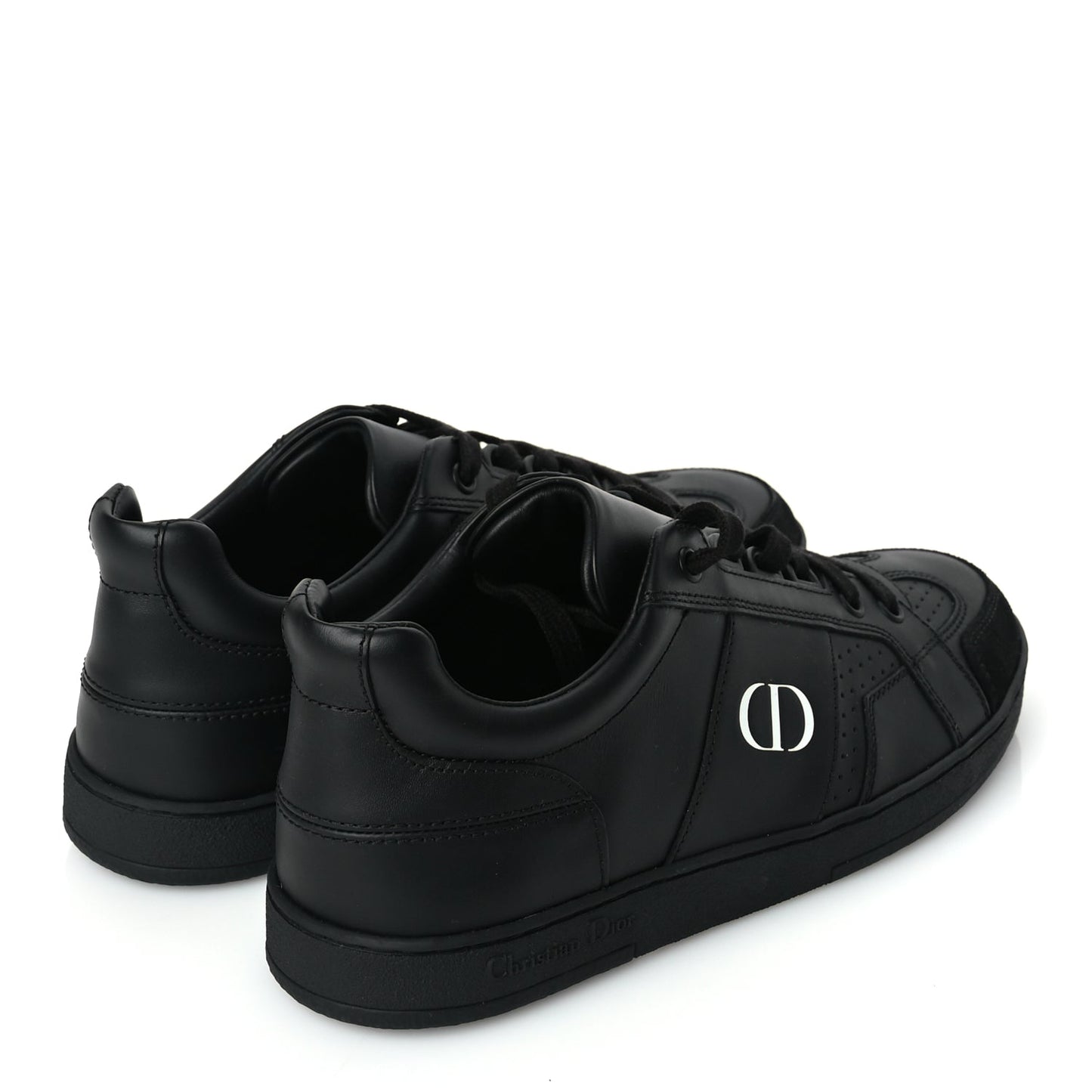 Christian Dior Calfskin Suede Logo Sneakers 36.5 Black