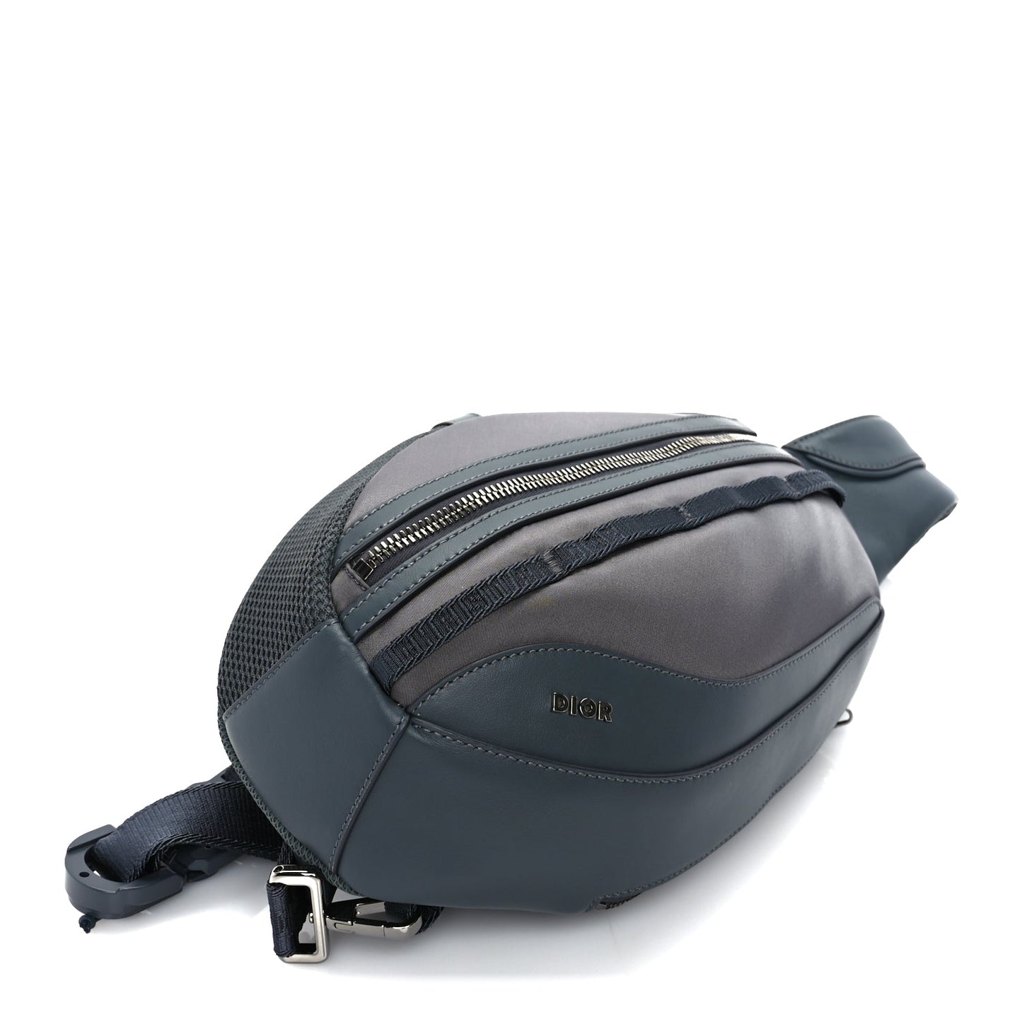 Christian Dior Calfskin Nylon Scarab Sling Bag  Grey