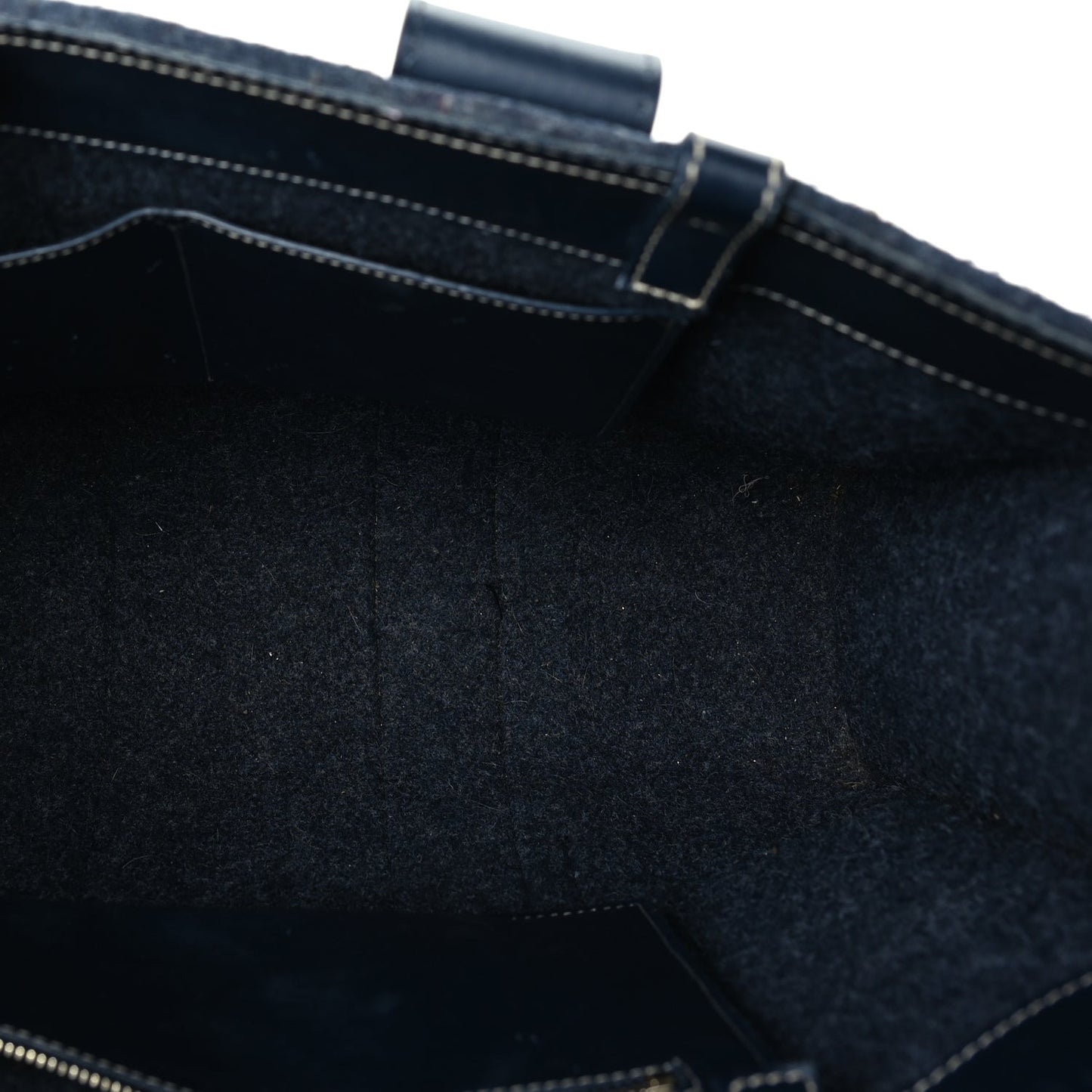 Chloe Felt Shiny Calfskin Large Woody Ribbon Tote Obscure Navy