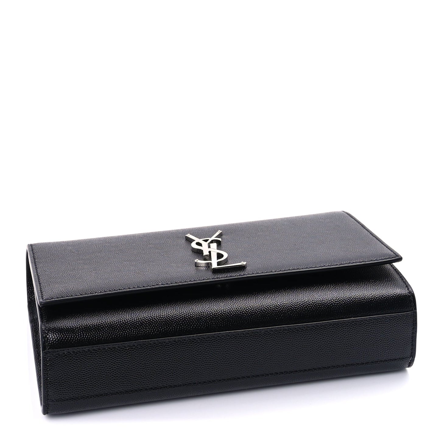 Saint Laurent Grain De Poudre Medium Classic Monogram Kate Satchel Black