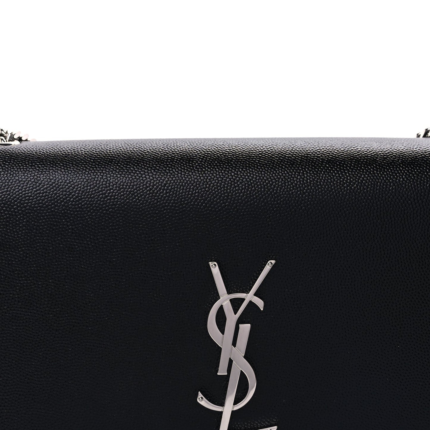 Saint Laurent Grain De Poudre Medium Classic Monogram Kate Satchel Black