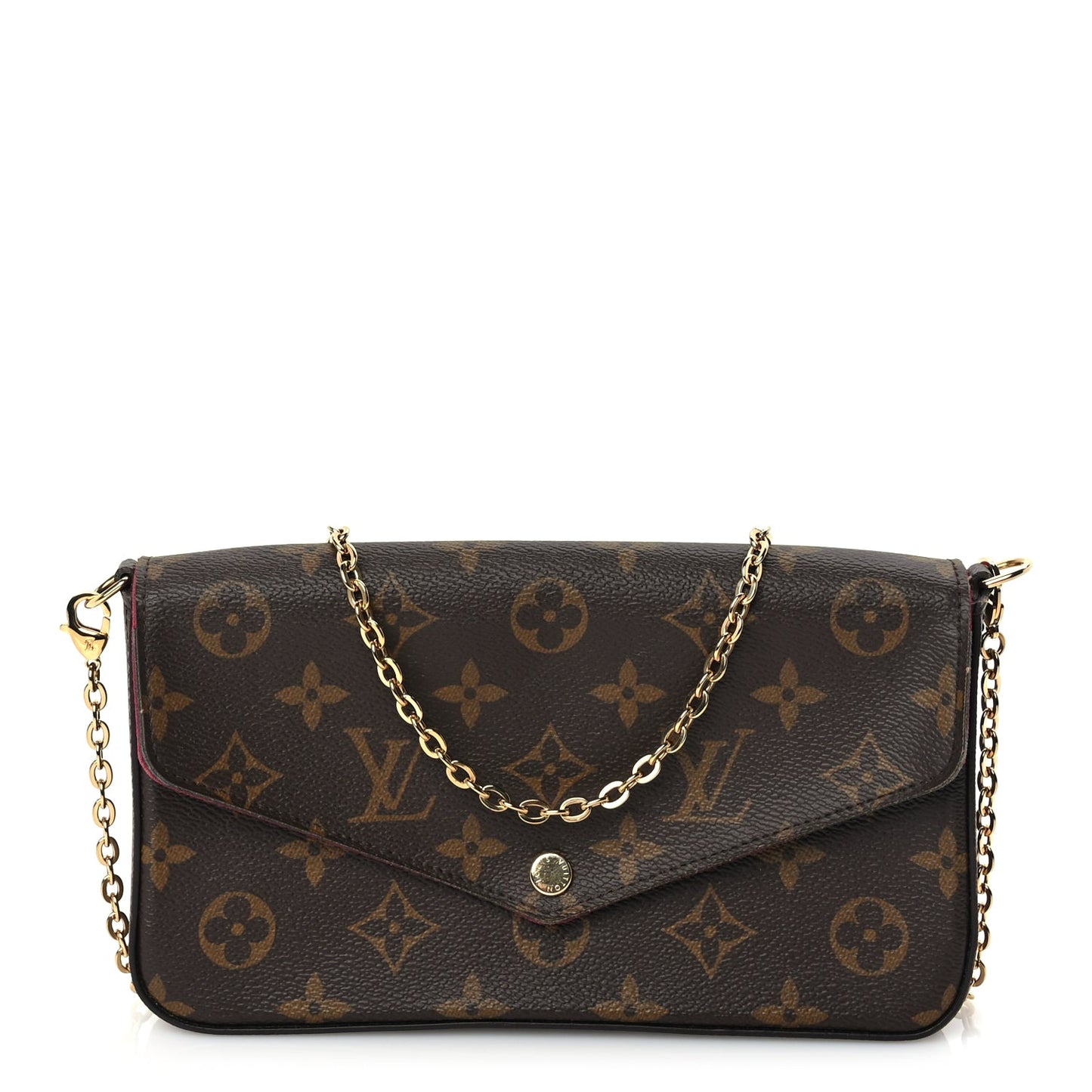 Louis Vuitton Monogram Pochette Felicie Chain Wallet  Fuchsia