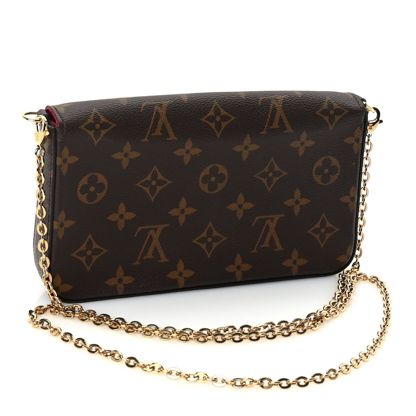 Louis Vuitton Monogram Pochette Felicie Chain Wallet  Fuchsia