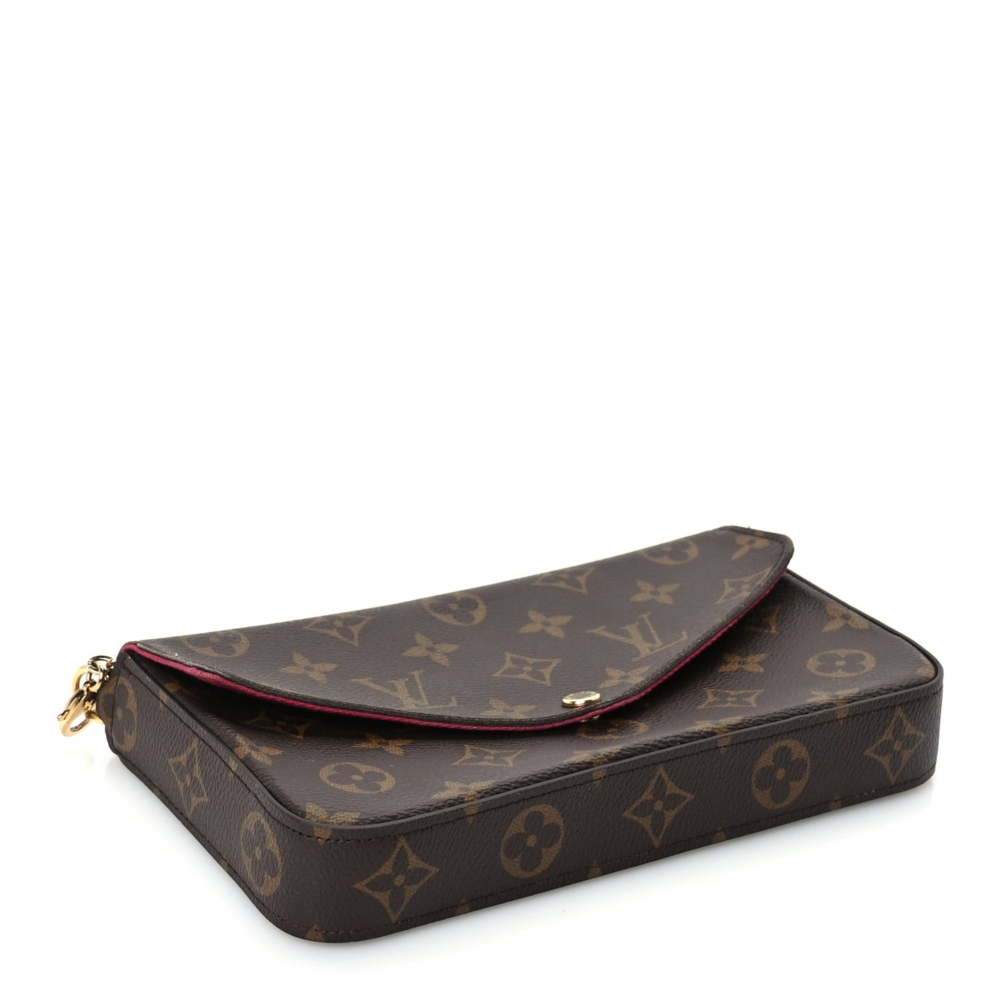 Louis Vuitton Monogram Pochette Felicie Chain Wallet  Fuchsia