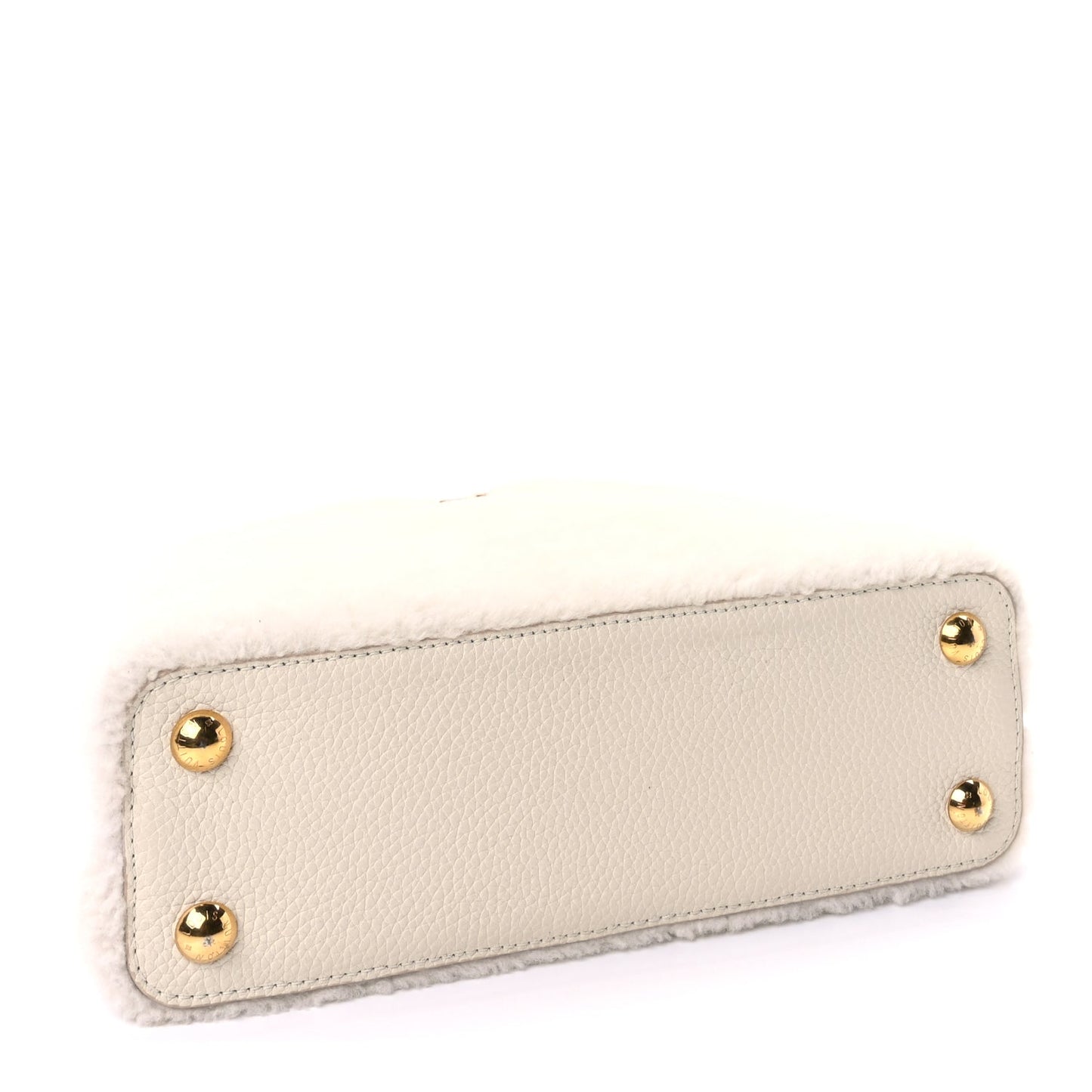 Louis Vuitton Shearling Calfskin Capucines BB White