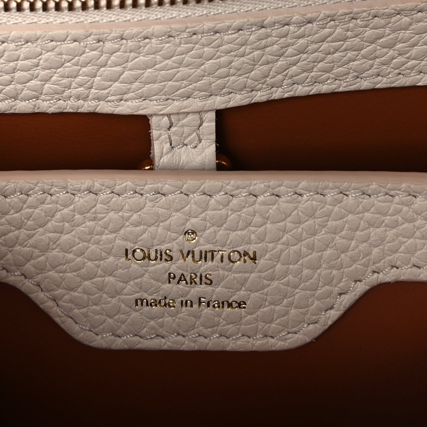 Louis Vuitton Shearling Calfskin Capucines BB White